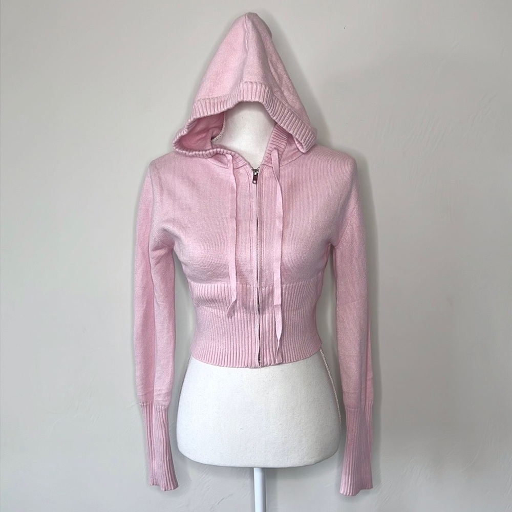 Baby pink zip up sweater